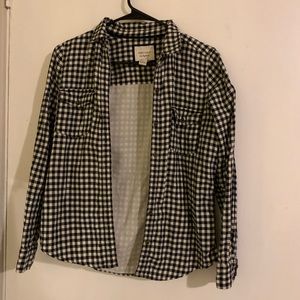 forever 21 small black and white gingham flannel